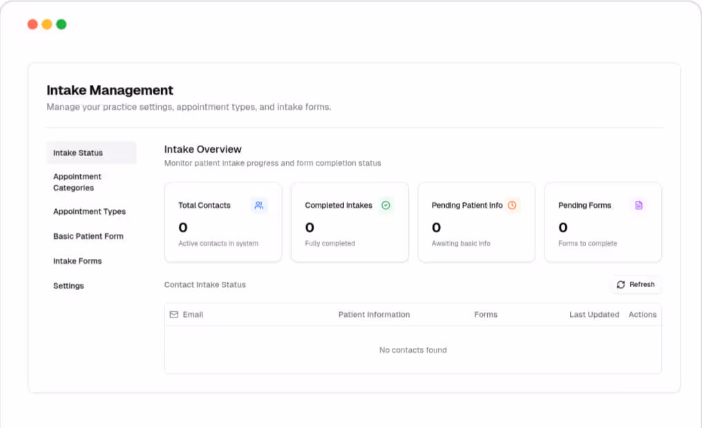 Fuse patient intake workflow screenshot