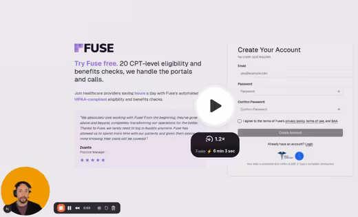 Image of Loom video of Fuse account creation
